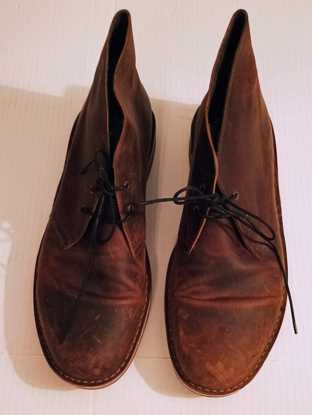 Clarks Bushacre 2 Chukka Boots DarkRust Brown Men’s 12 Leather Casual Comfy